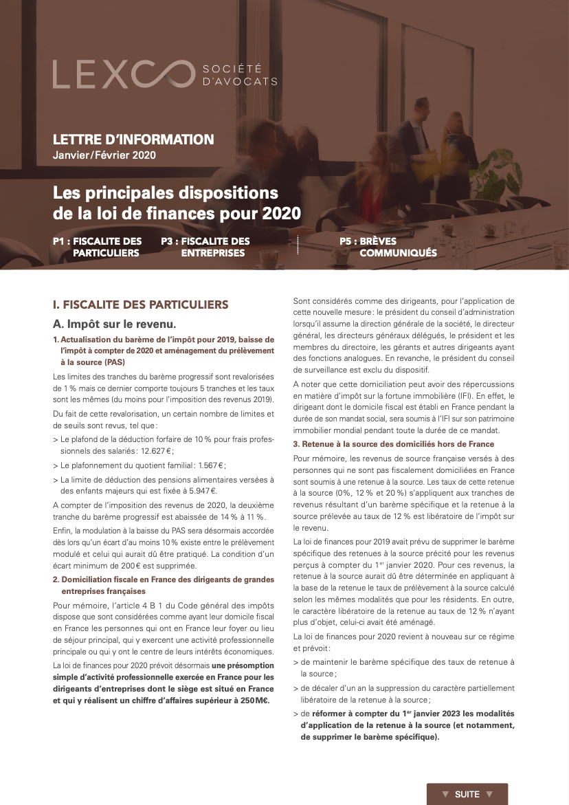 Lettre d'information janvier février 2020